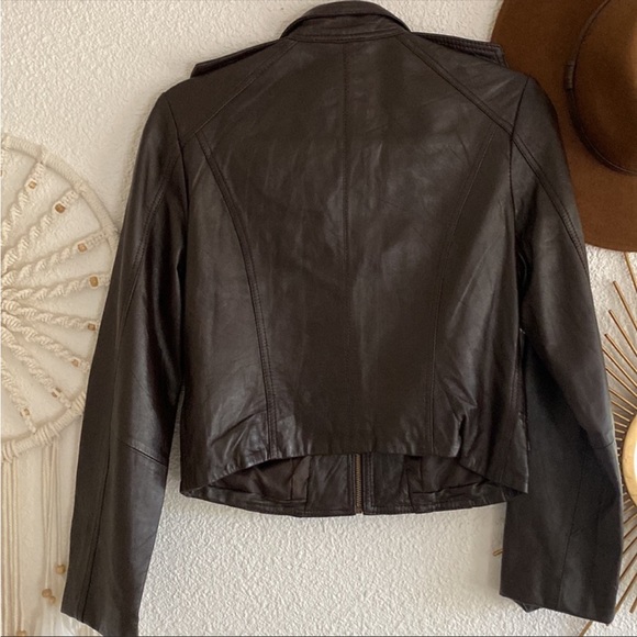 Victoria’s Secret MODA International | Genuine Leather Brown Jacket | Small - Picture 12 of 15